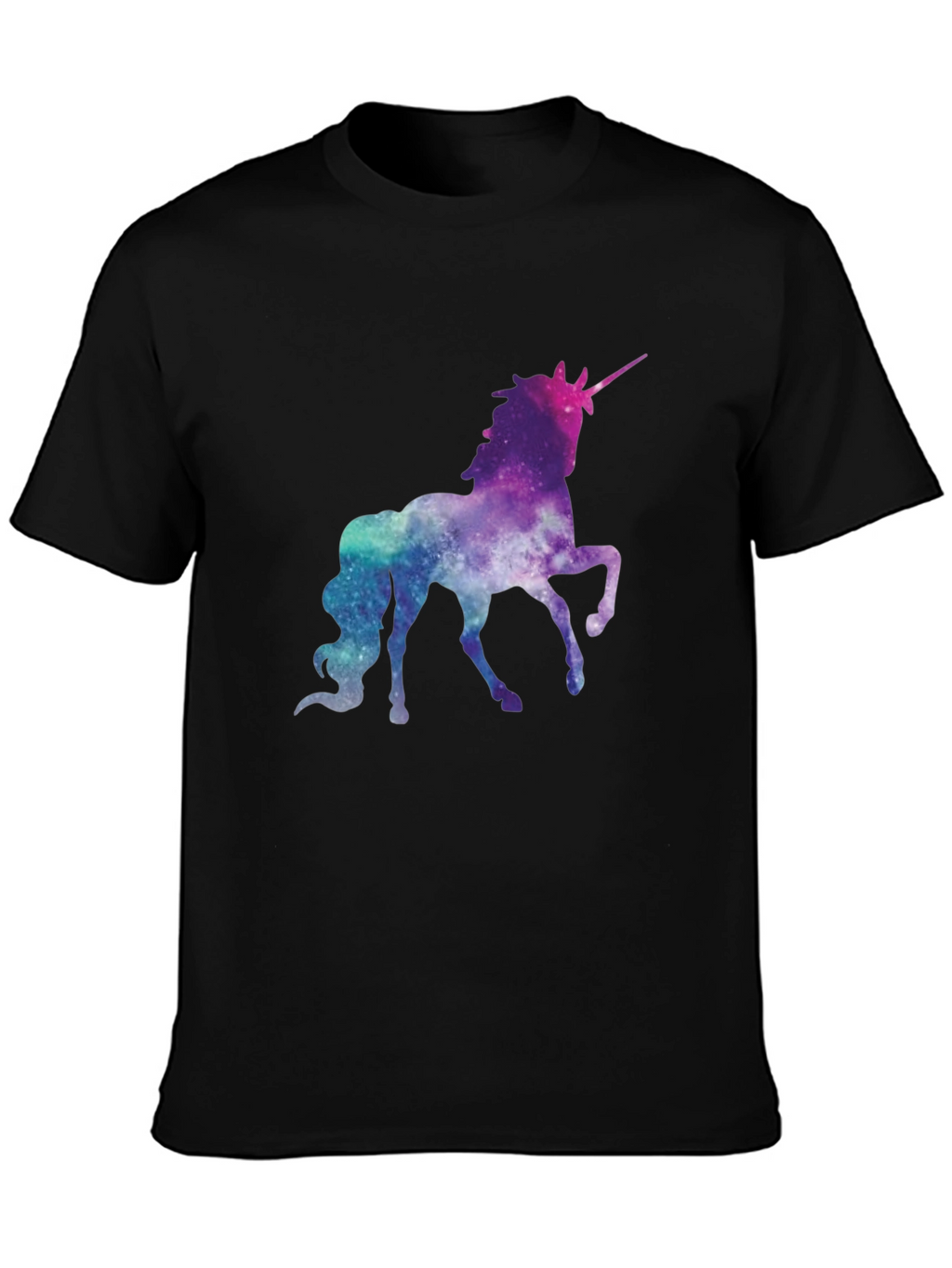 Galaxy Unicorn Graphic Tee - Black