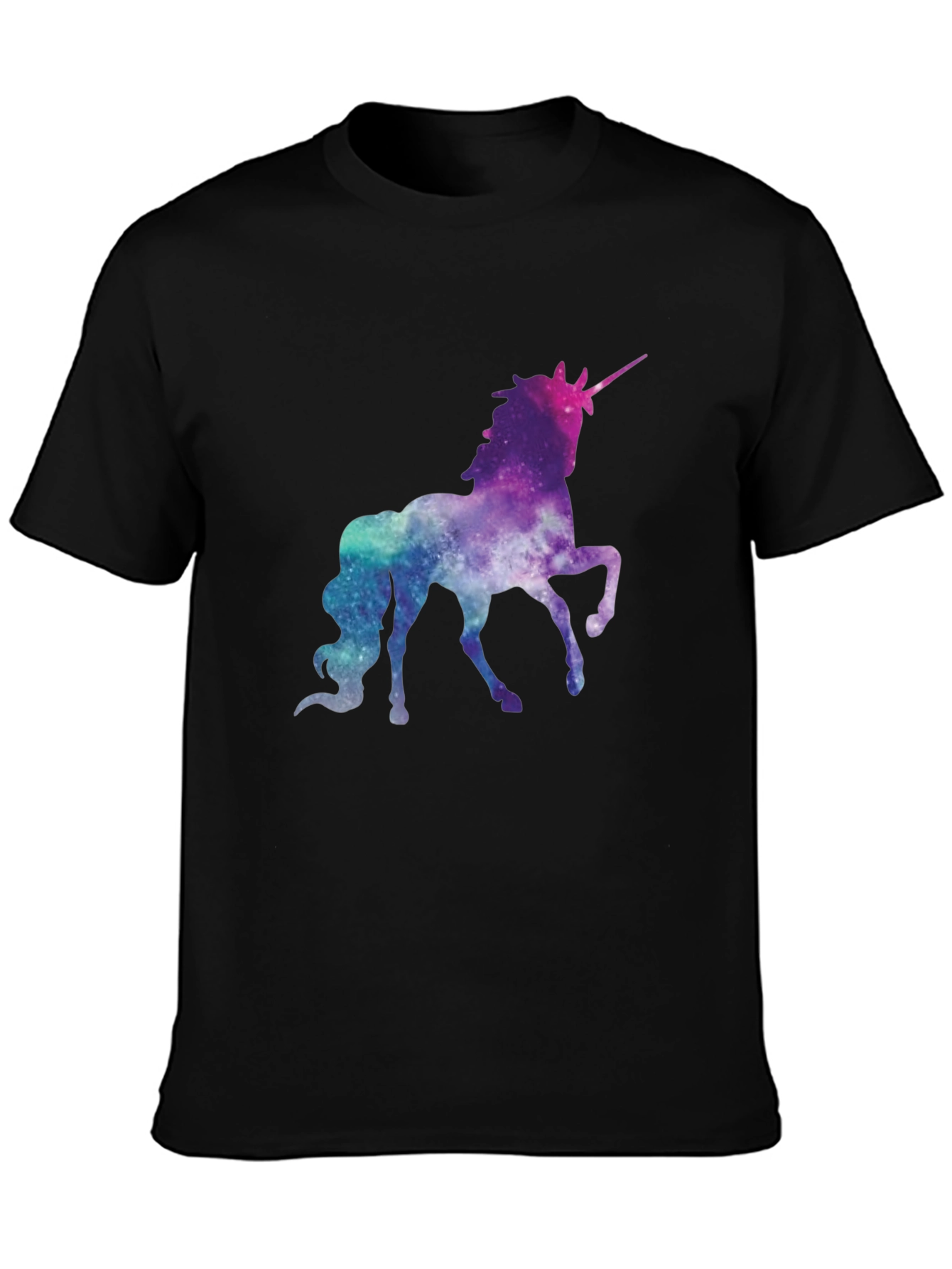 Galaxy Unicorn Graphic Tee - Black