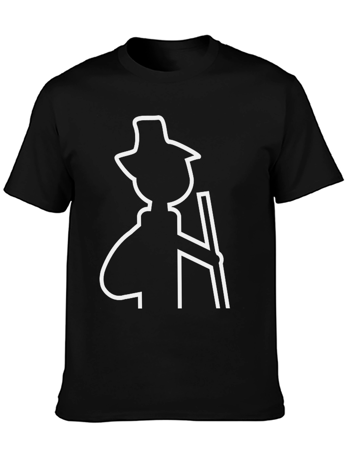 Black T-Shirt with Hiker Graphic