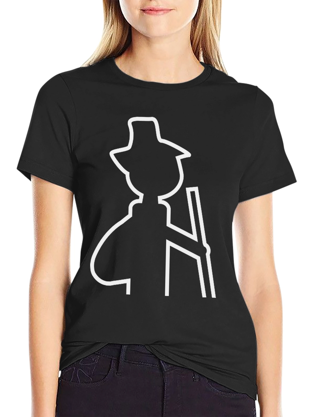Black T-Shirt with Hiker Graphic