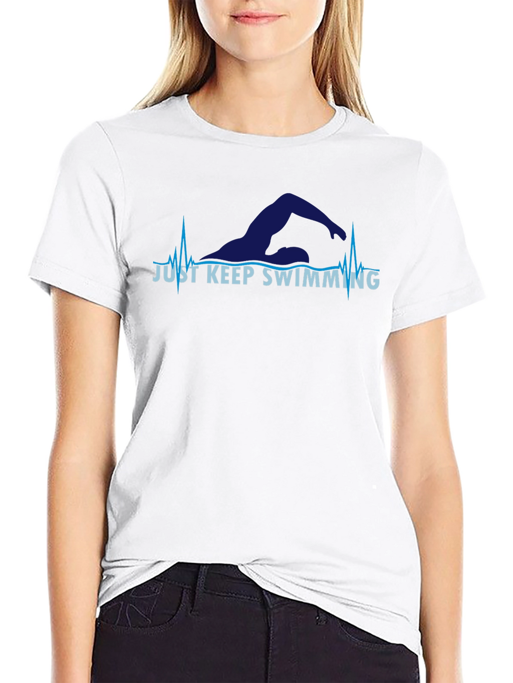 Just Keep Swimming T-Shirt - Motivational Swimmer Tee