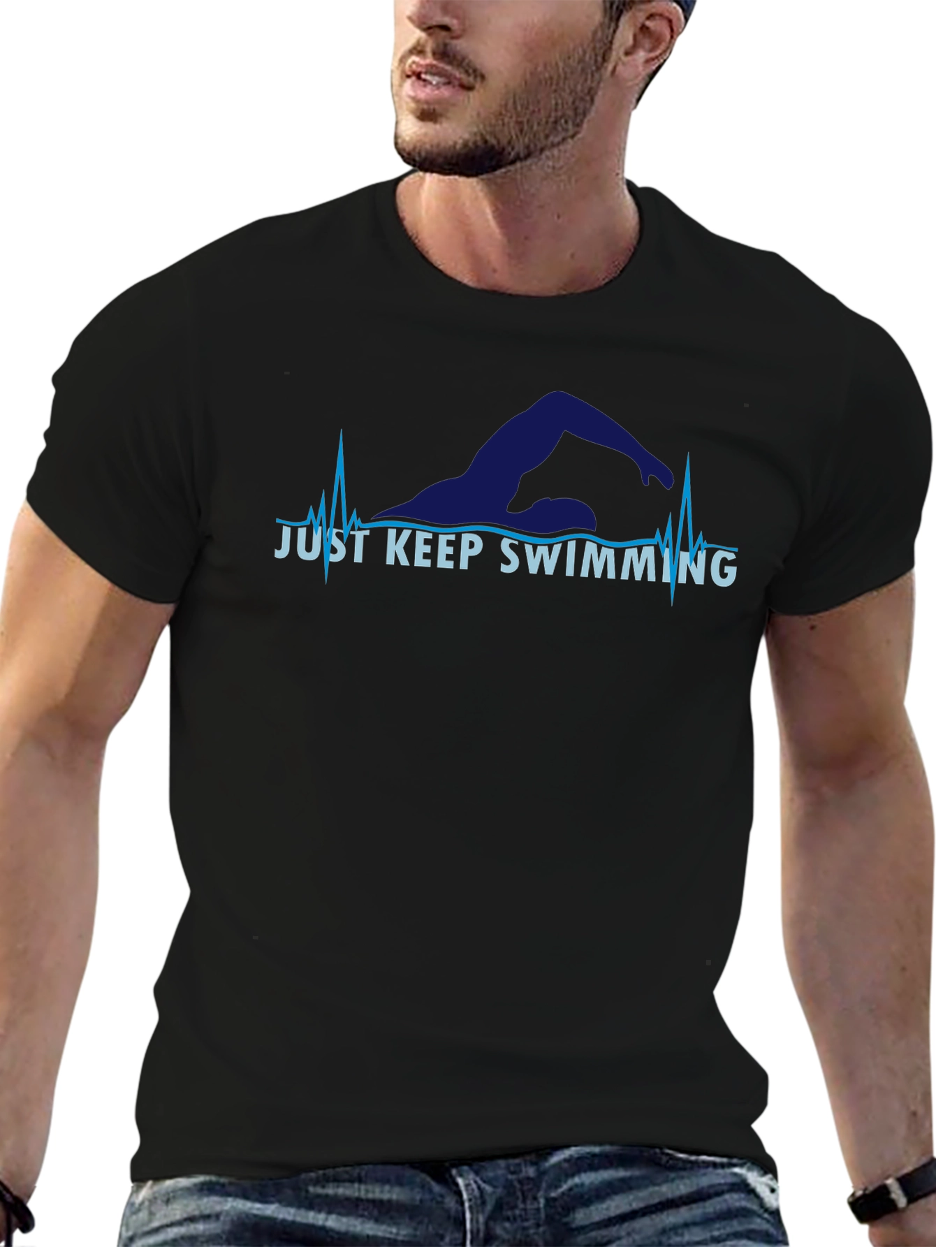 Just Keep Swimming T-Shirt - Motivational Swimmer Tee