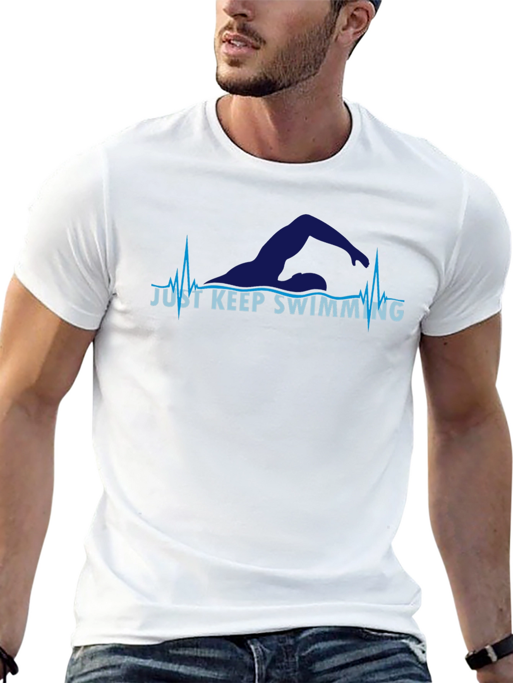 Just Keep Swimming T-Shirt - Motivational Swimmer Tee