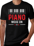 Piano Mode On Graphic Tee - Music Lover Gift