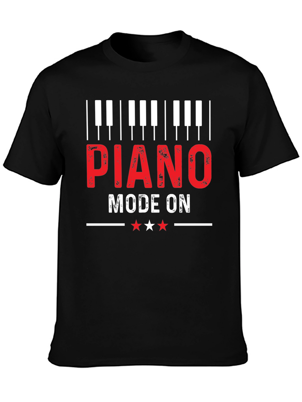 Piano Mode On Graphic Tee - Music Lover Gift