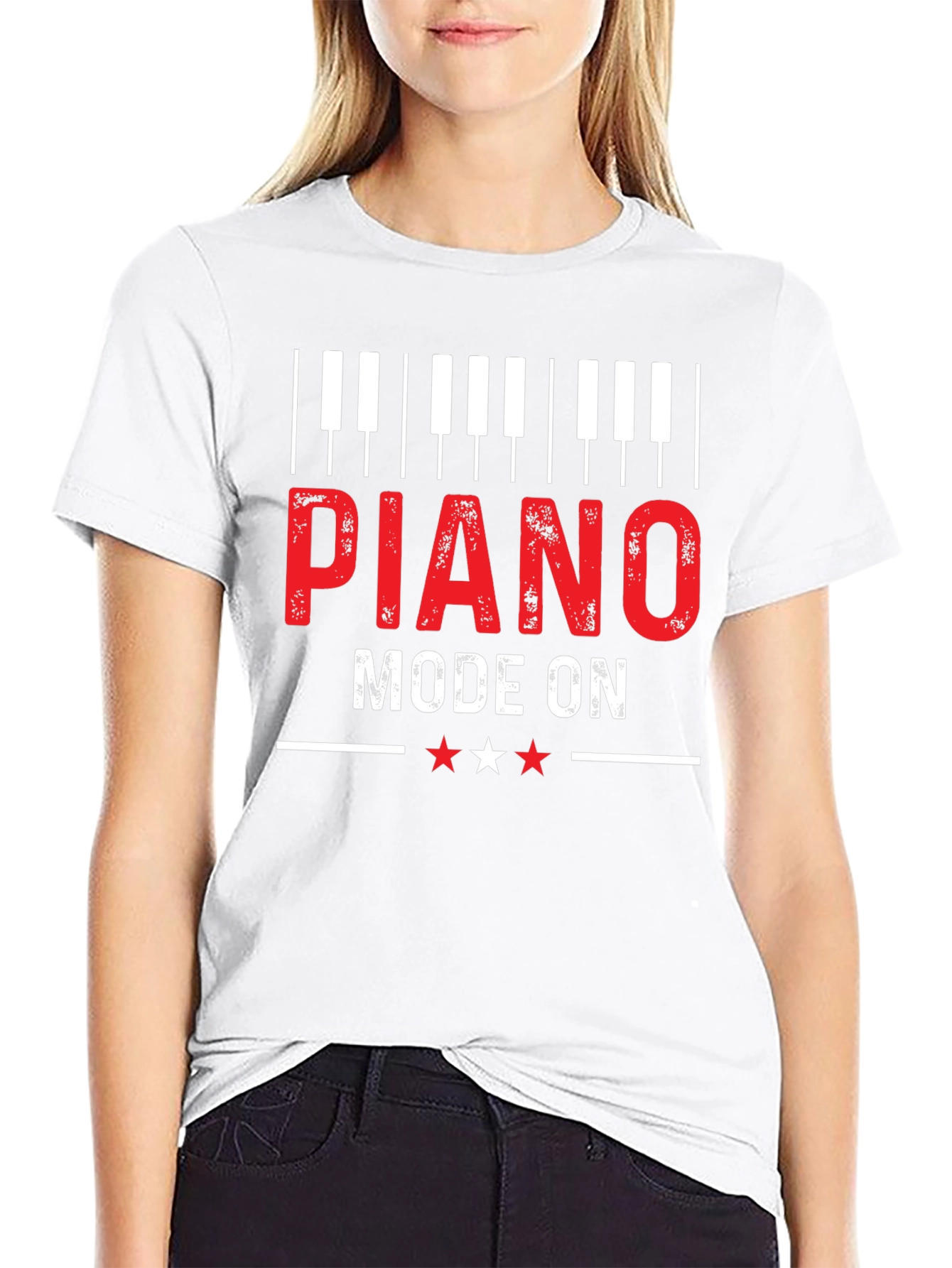 Piano Mode On Graphic Tee - Music Lover Gift