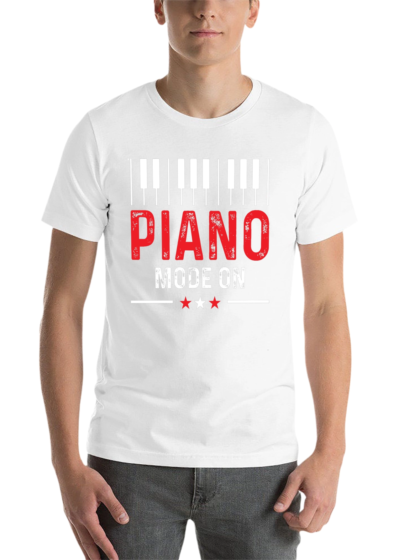 Piano Mode On Graphic Tee - Music Lover Gift