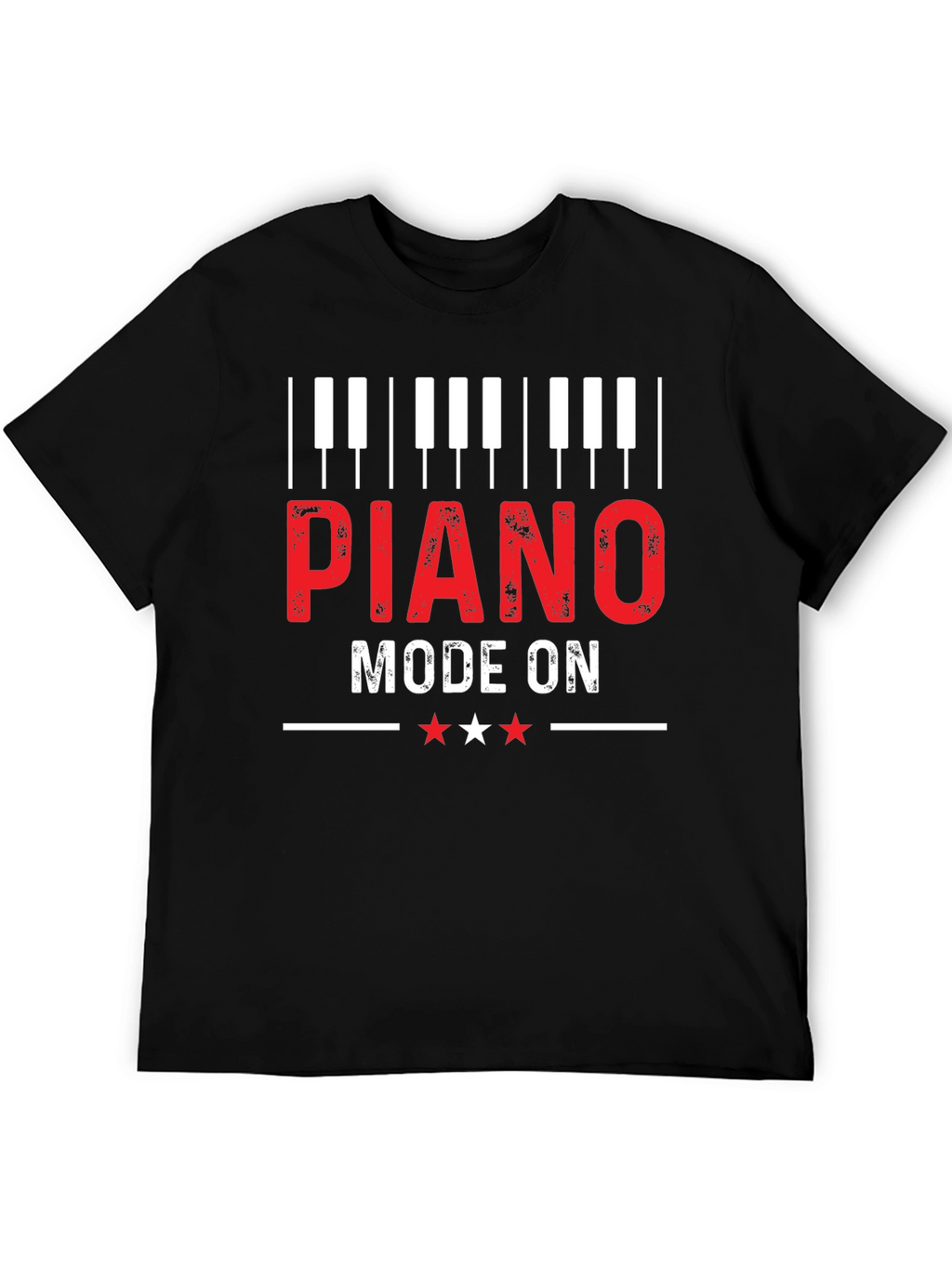 Piano Mode On Graphic Tee - Music Lover Gift