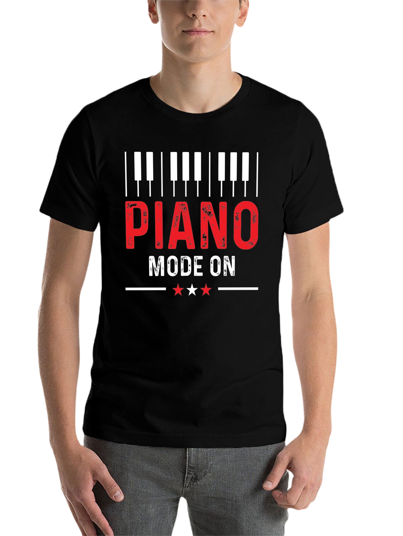 Piano Mode On Graphic Tee - Music Lover Gift