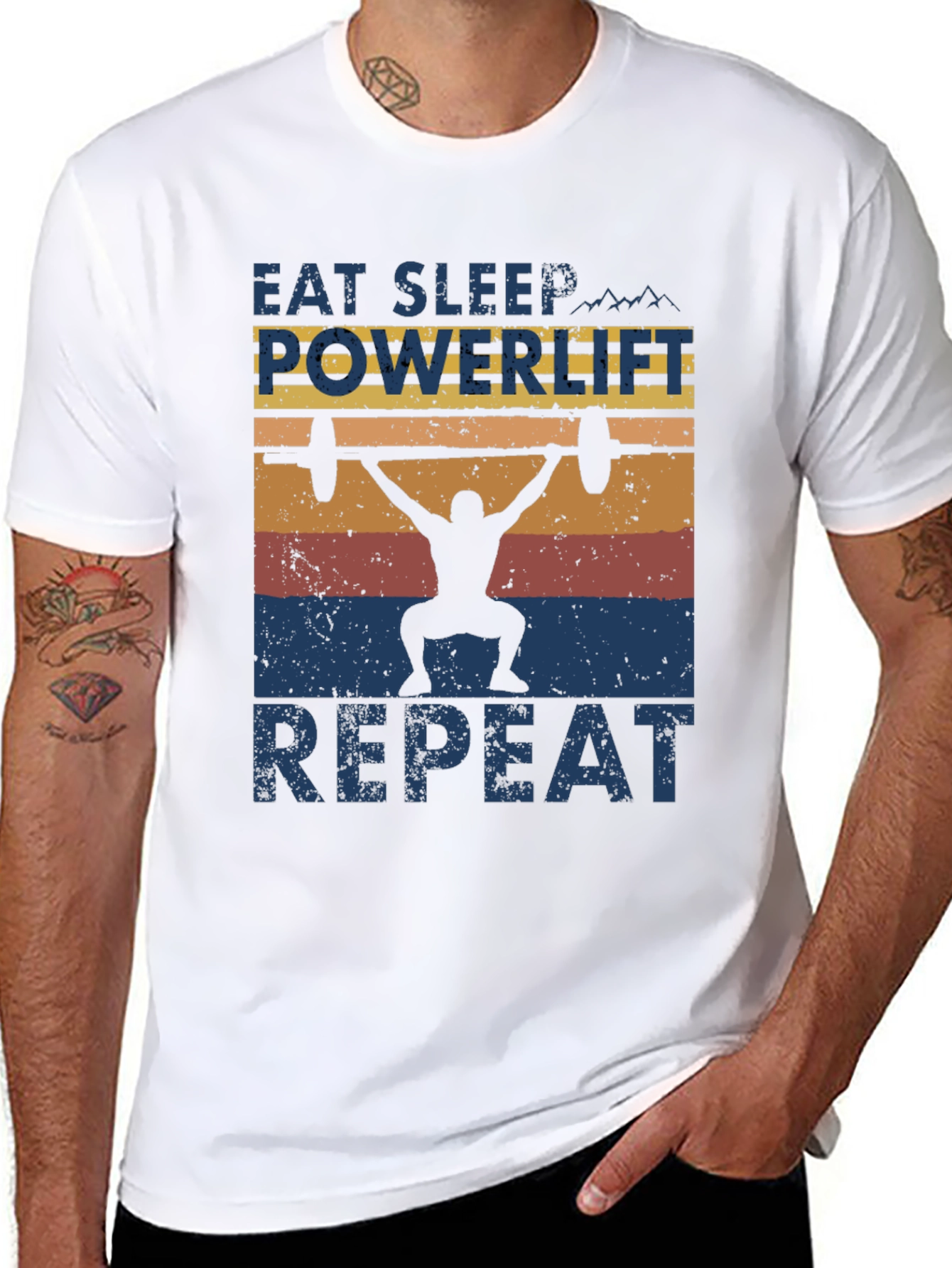 Eat Sleep Powerlift Repeat Mens Graphic Tee