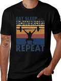 Eat Sleep Powerlift Repeat Mens Graphic Tee