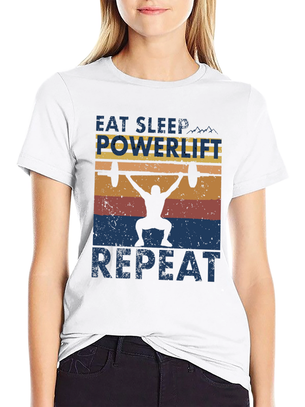 Eat Sleep Powerlift Repeat Mens Graphic Tee