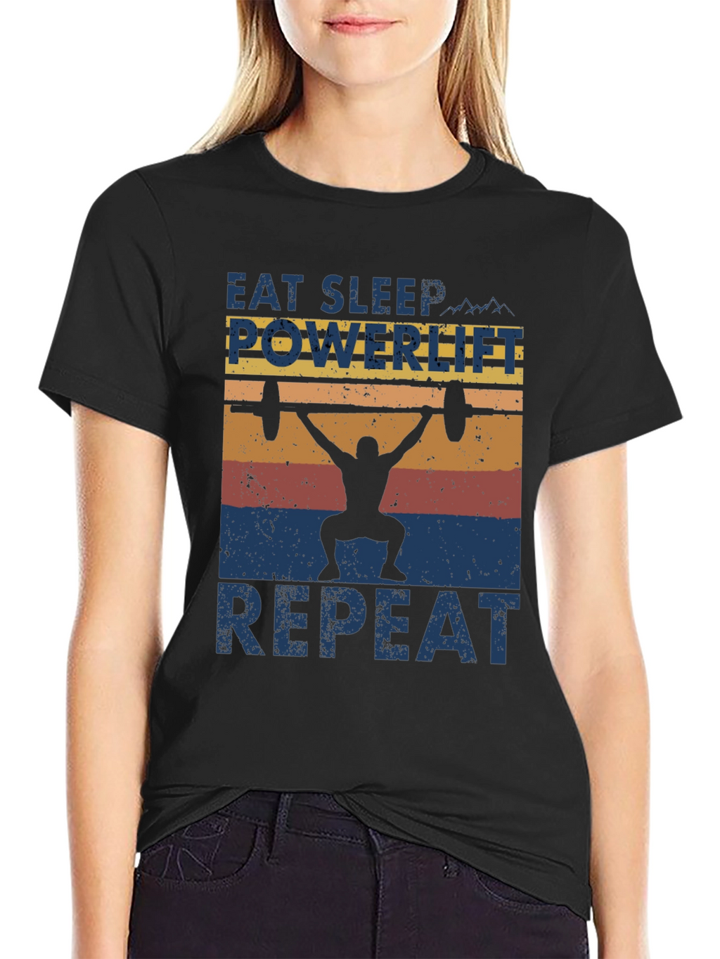 Eat Sleep Powerlift Repeat Mens Graphic Tee