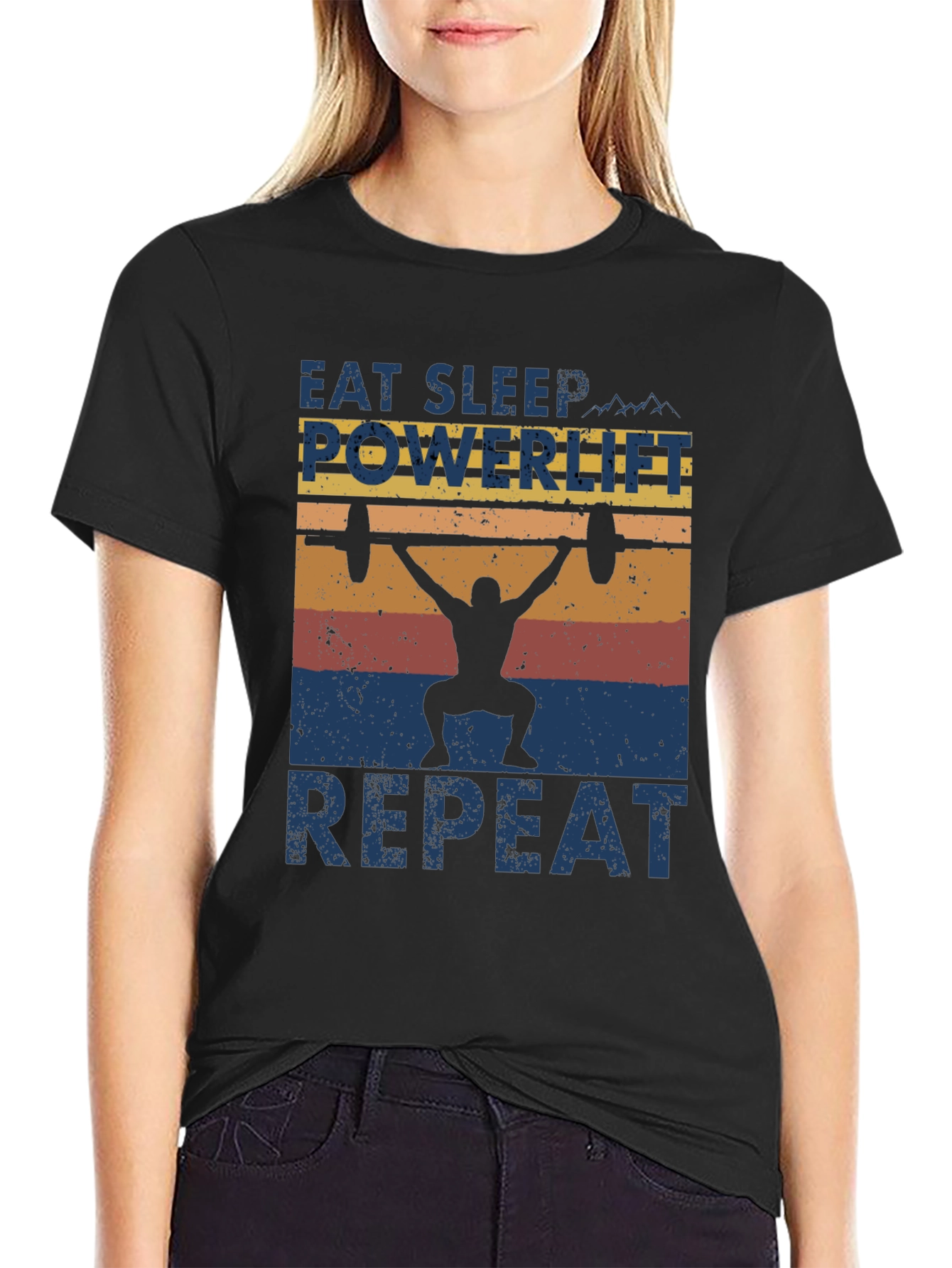 Eat Sleep Powerlift Repeat Mens Graphic Tee