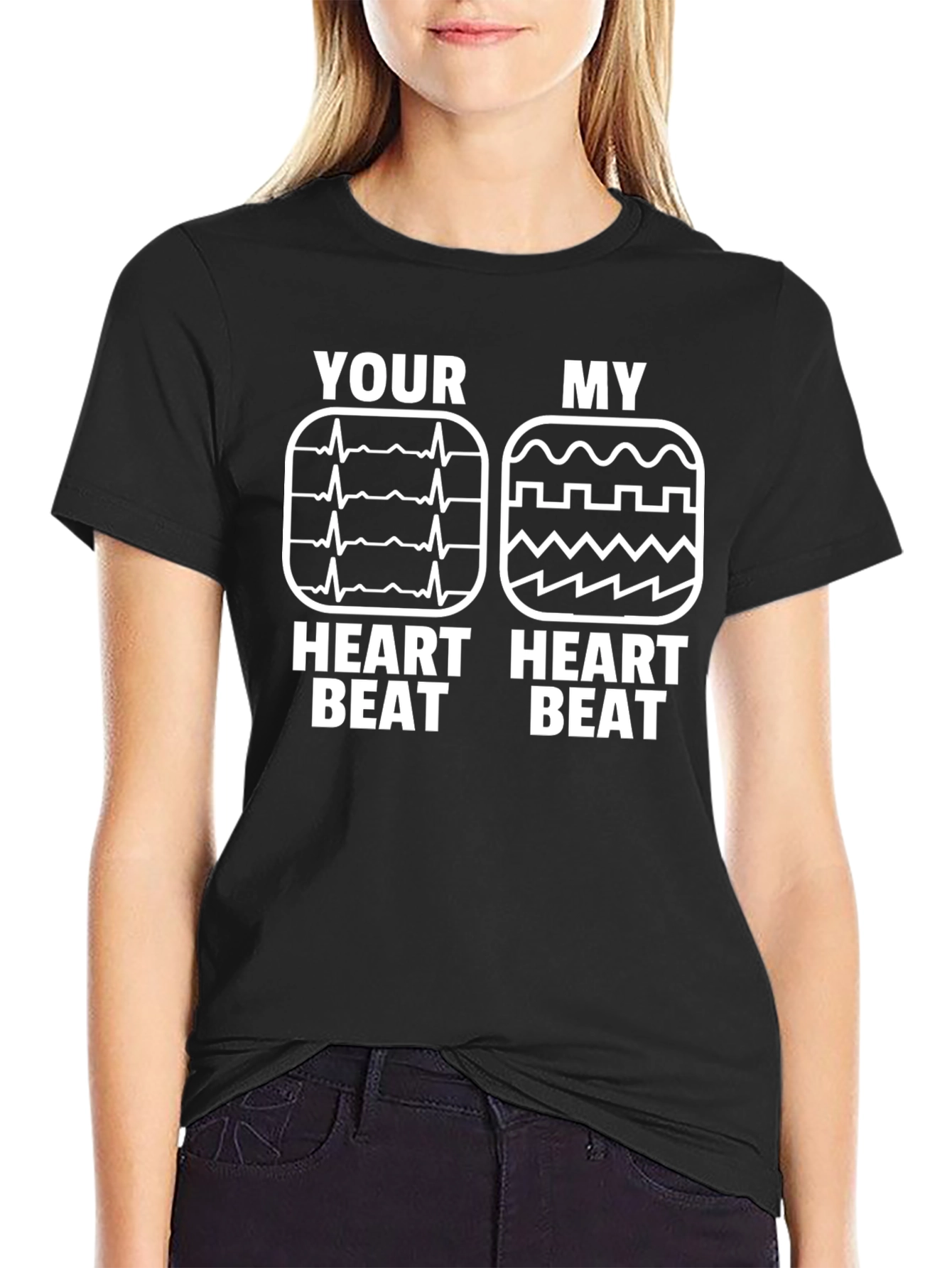 Your Heartbeat vs My Heartbeat Funny T-Shirt