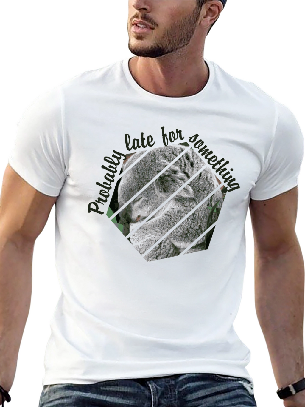 Koala Late Graphic Tee - Casual Comfort