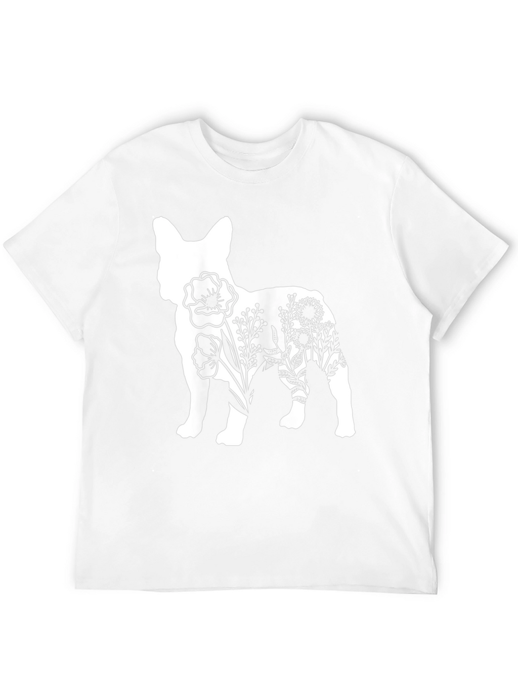Floral Dog Graphic Tee - Stylish Casual Wear