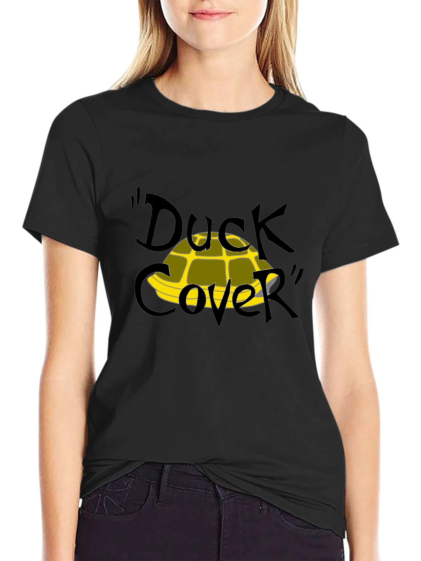 Duck Cover Funny Graphic T-Shirt