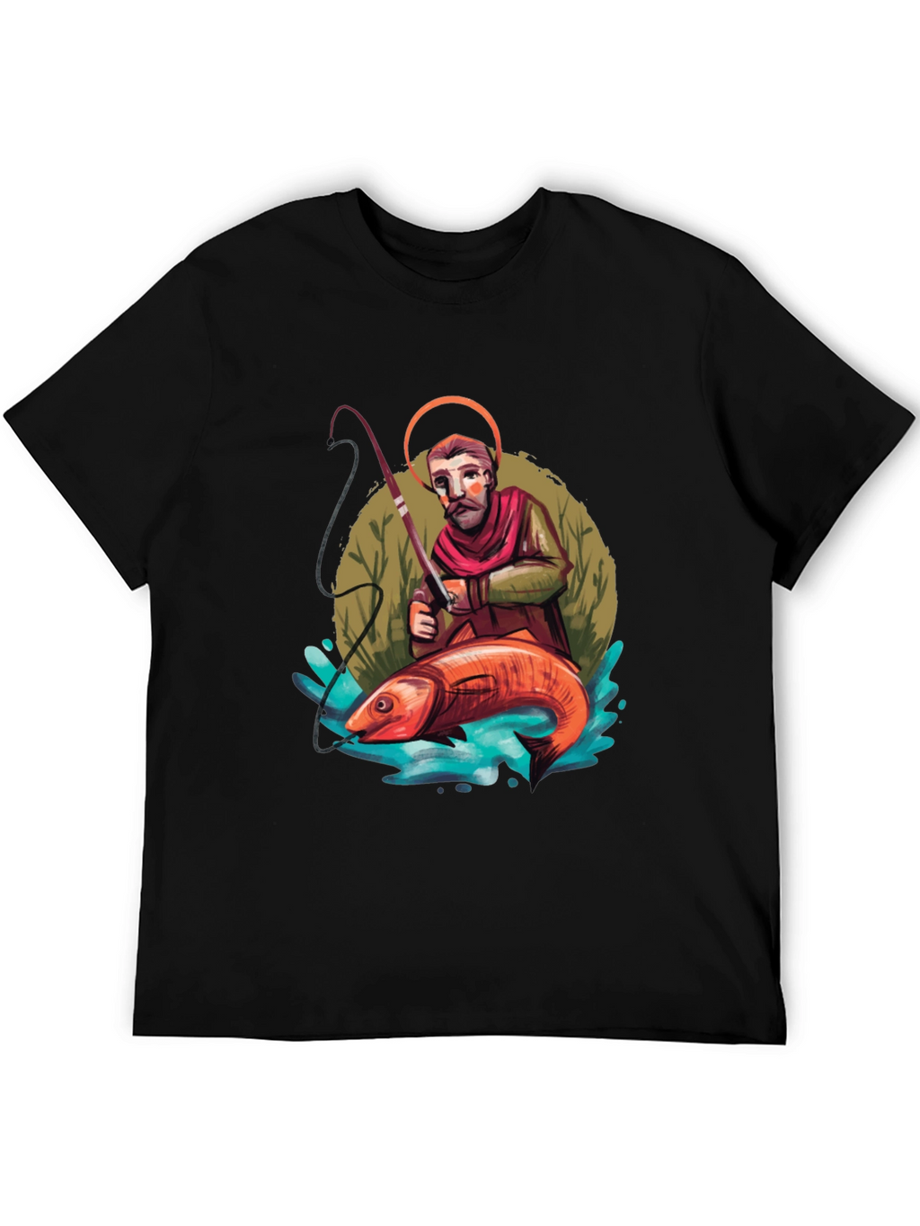 Saint Peter Fishing Graphic Tee - Black