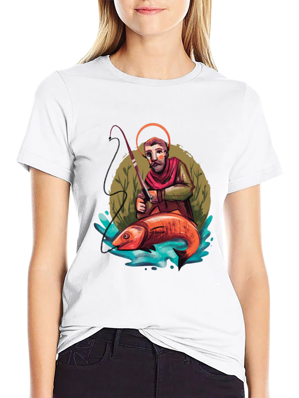 Saint Peter Fishing Graphic Tee - Black
