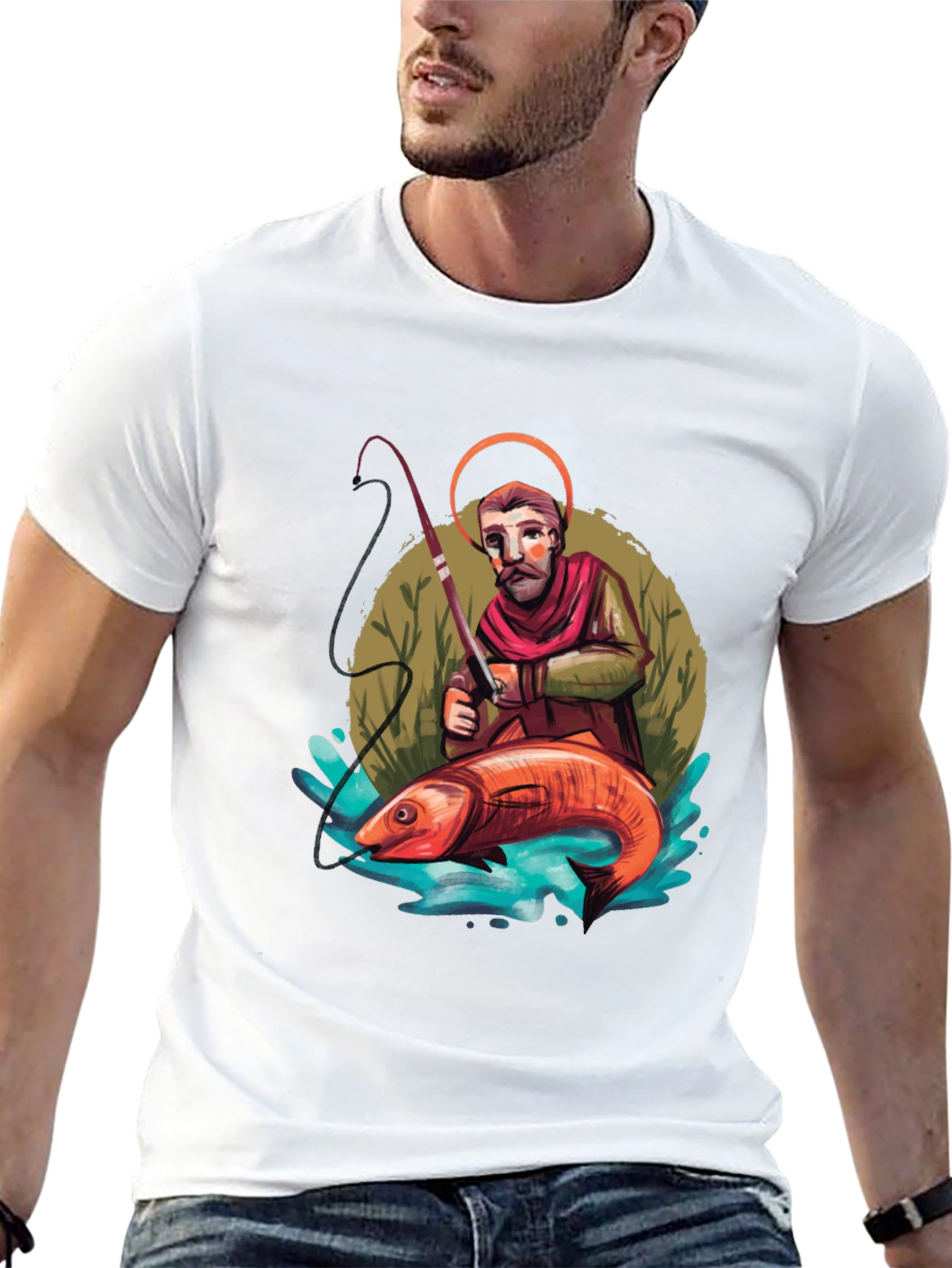 Saint Peter Fishing Graphic Tee - Black
