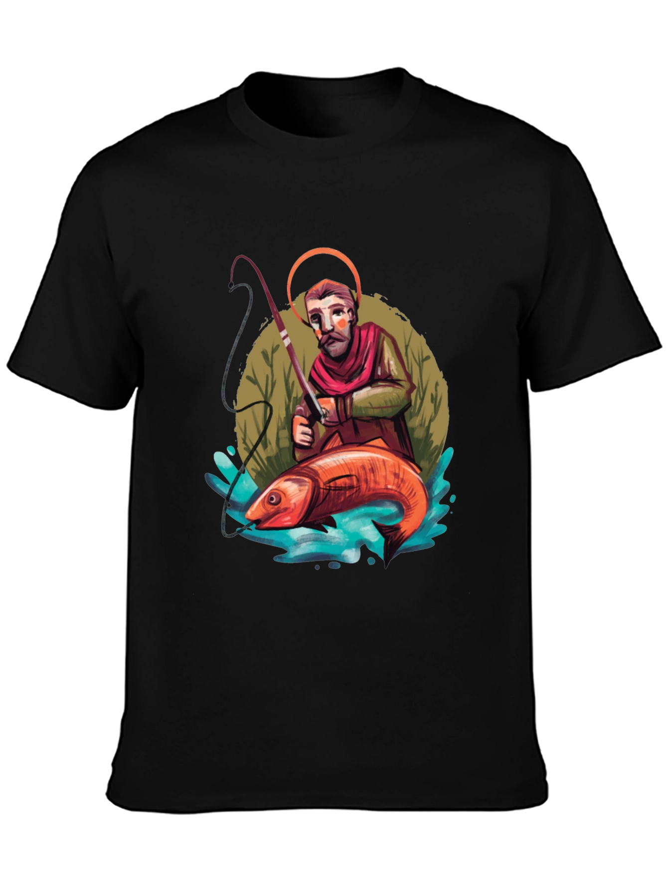 Saint Peter Fishing Graphic Tee - Black