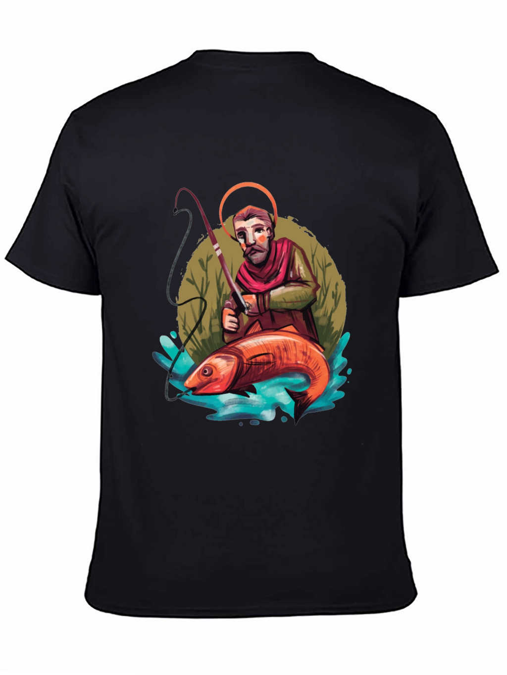 Saint Peter Fishing Graphic Tee - Black
