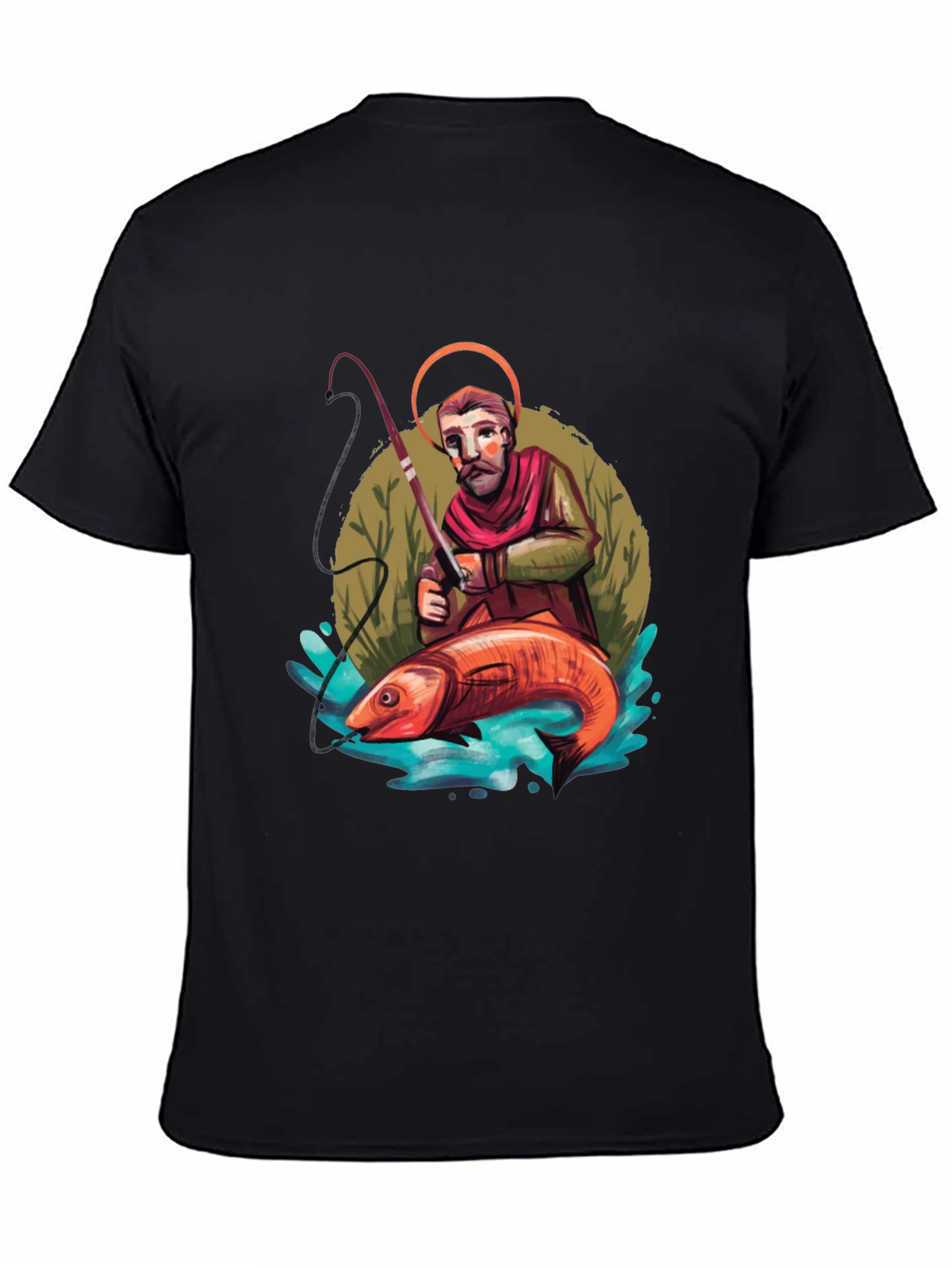 Saint Peter Fishing Graphic Tee - Black