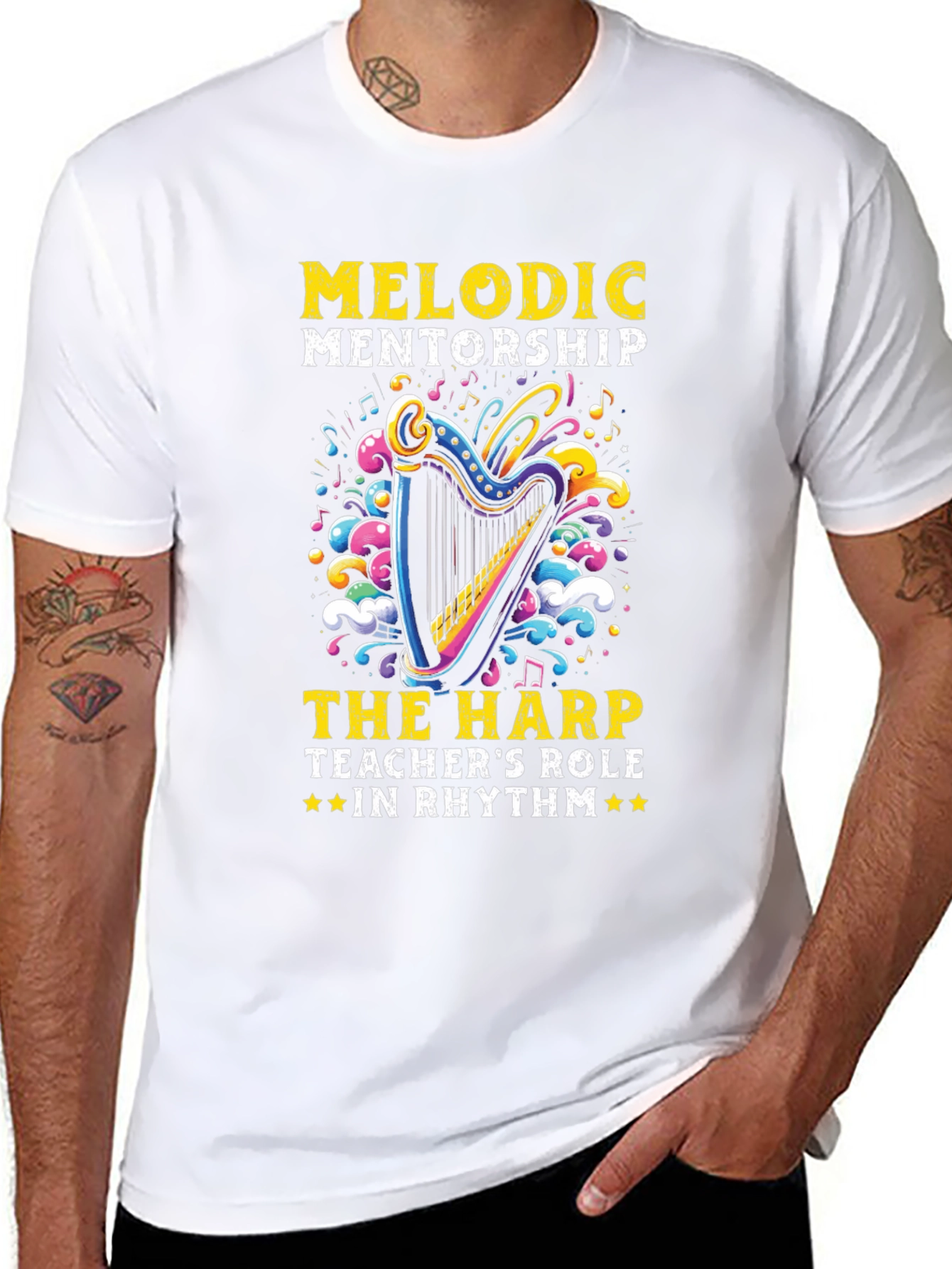 Melodic Mentorship Harp Teacher T-Shirt