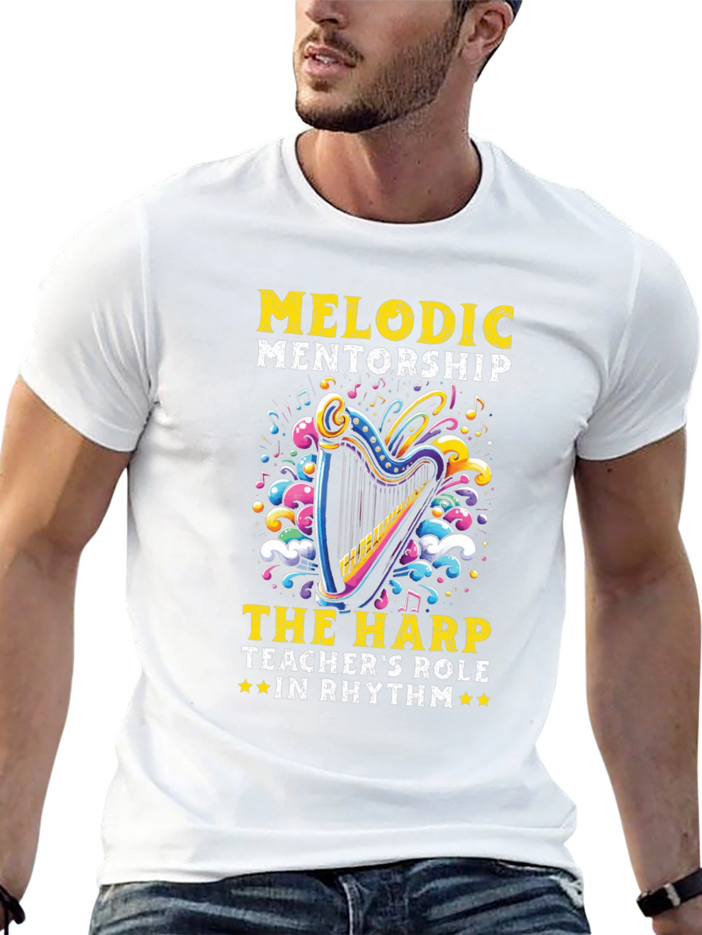 Melodic Mentorship Harp Teacher T-Shirt