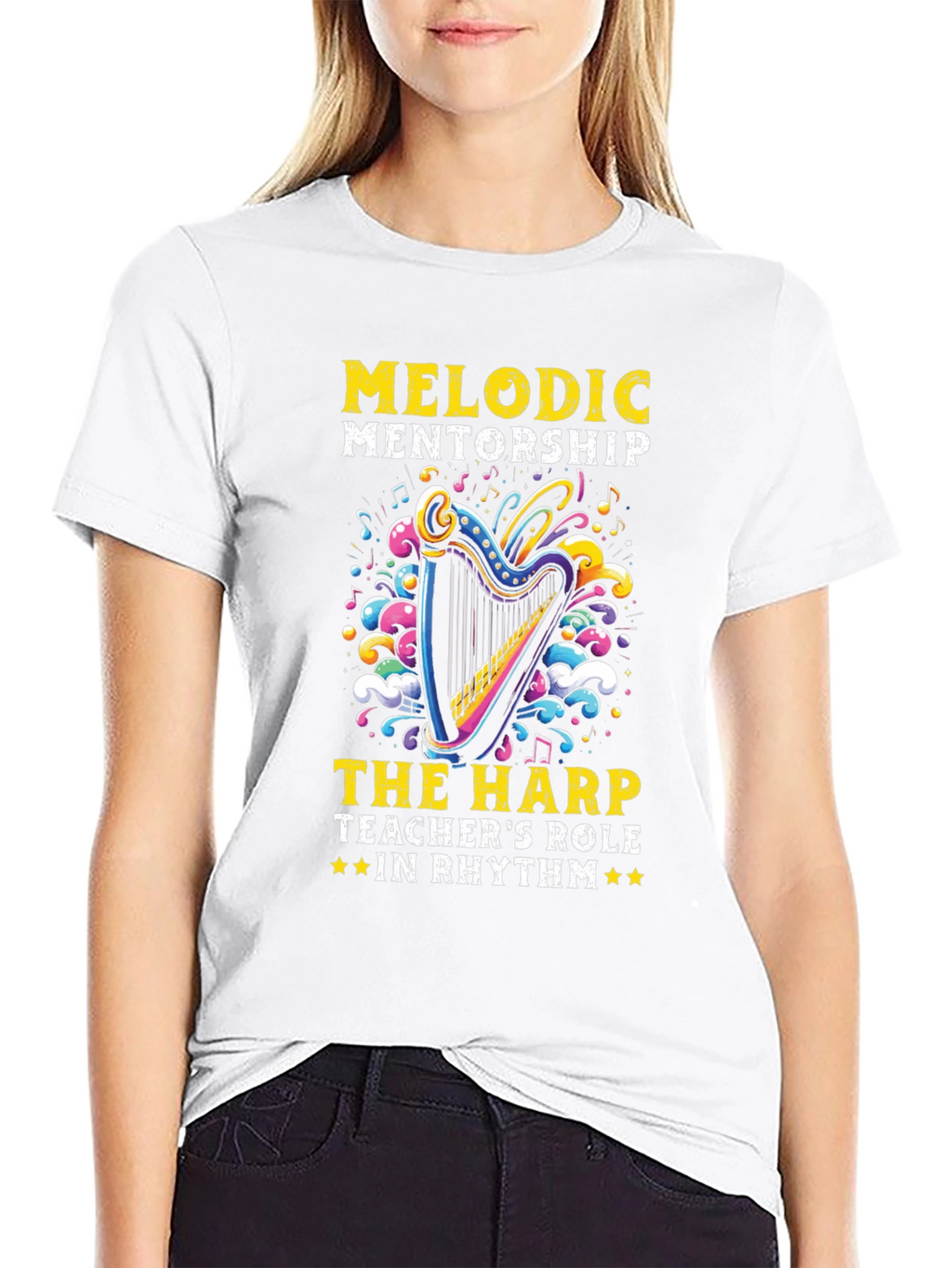 Melodic Mentorship Harp Teacher T-Shirt