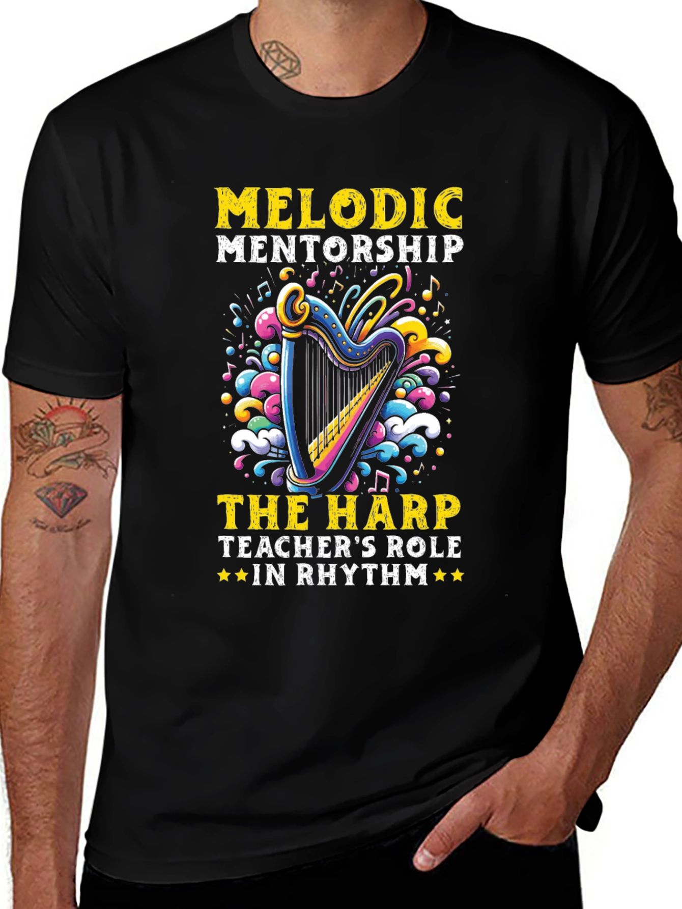 Melodic Mentorship Harp Teacher T-Shirt