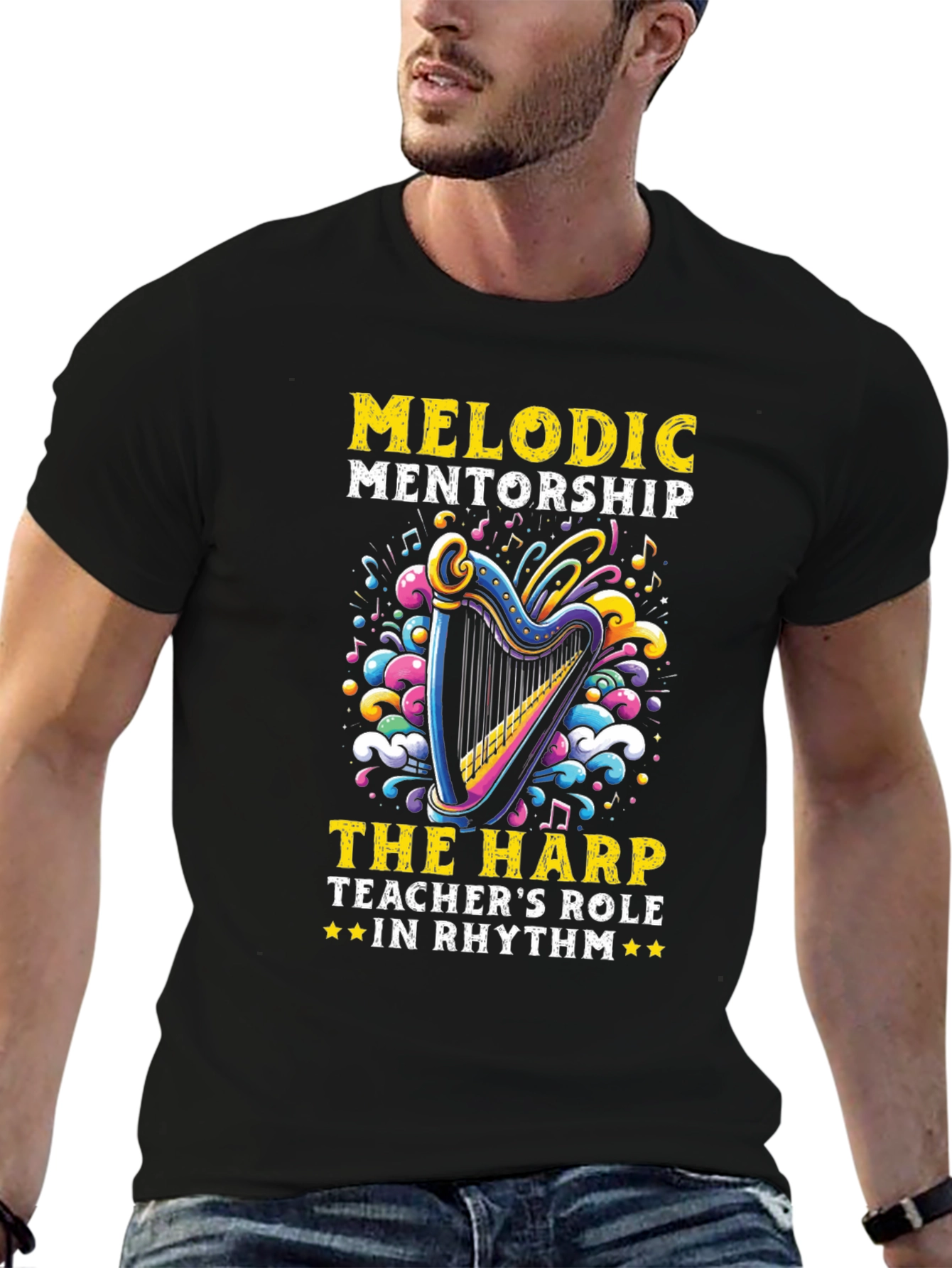 Melodic Mentorship Harp Teacher T-Shirt