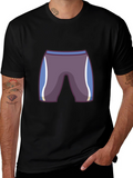 Mens Black T-Shirt with Cartoon Swim Briefs