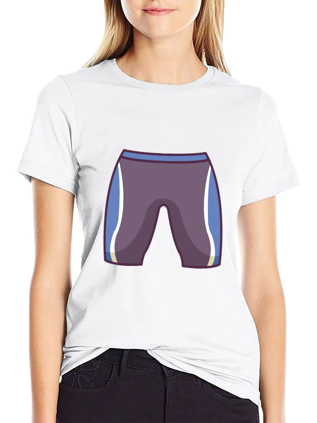 Mens Black T-Shirt with Cartoon Swim Briefs