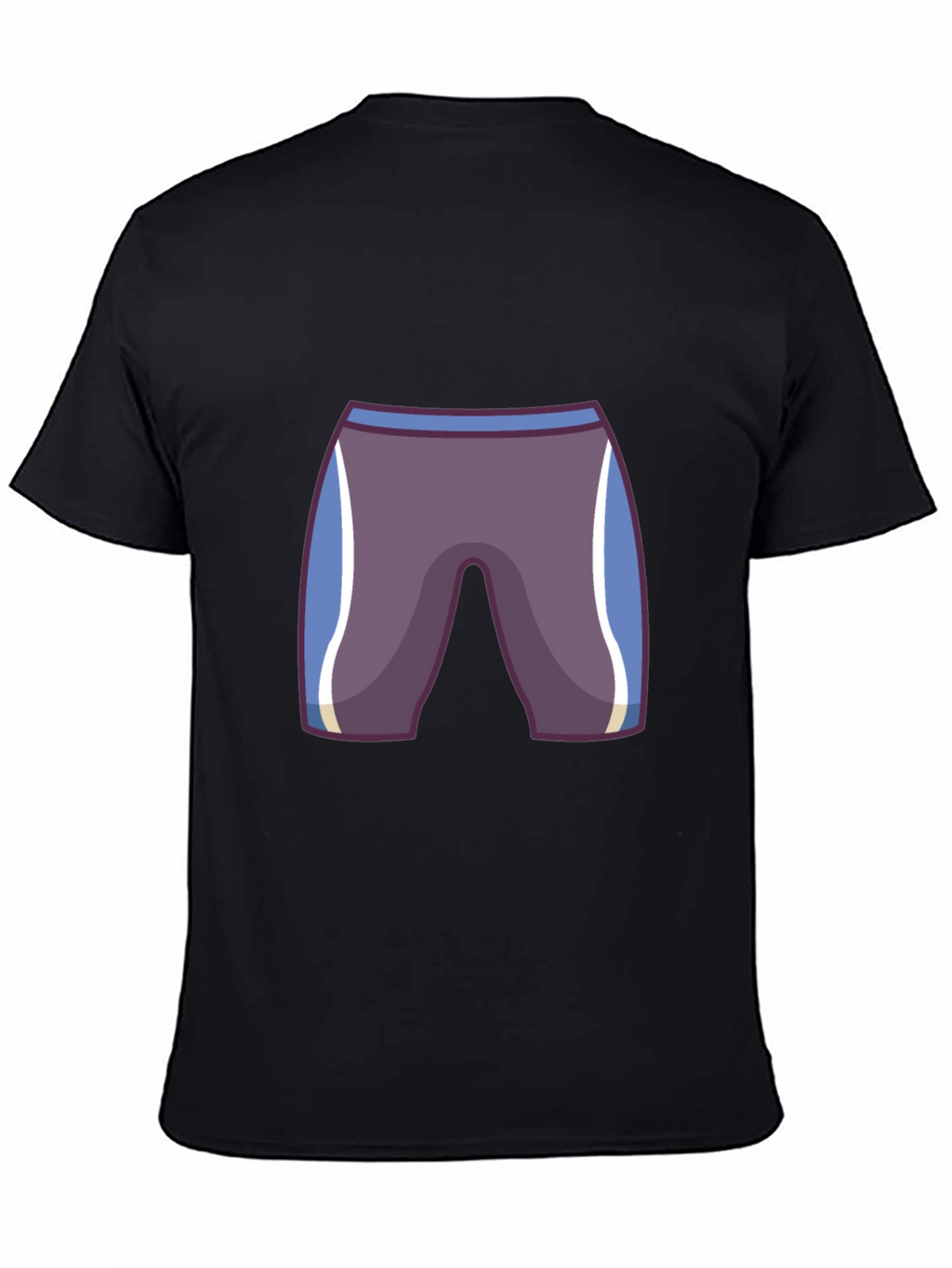 Mens Black T-Shirt with Cartoon Swim Briefs