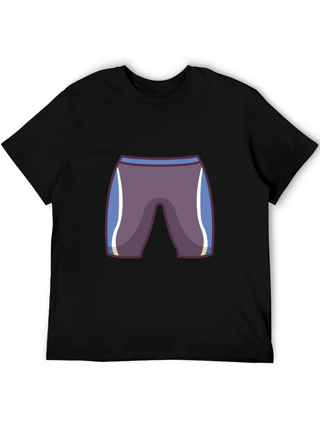 Mens Black T-Shirt with Cartoon Swim Briefs