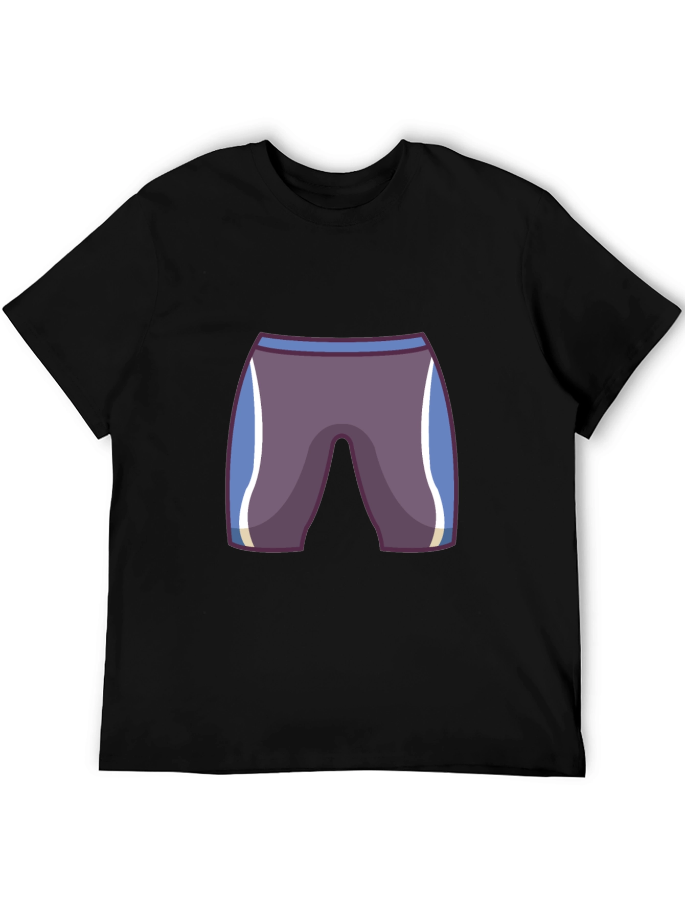 Mens Black T-Shirt with Cartoon Swim Briefs