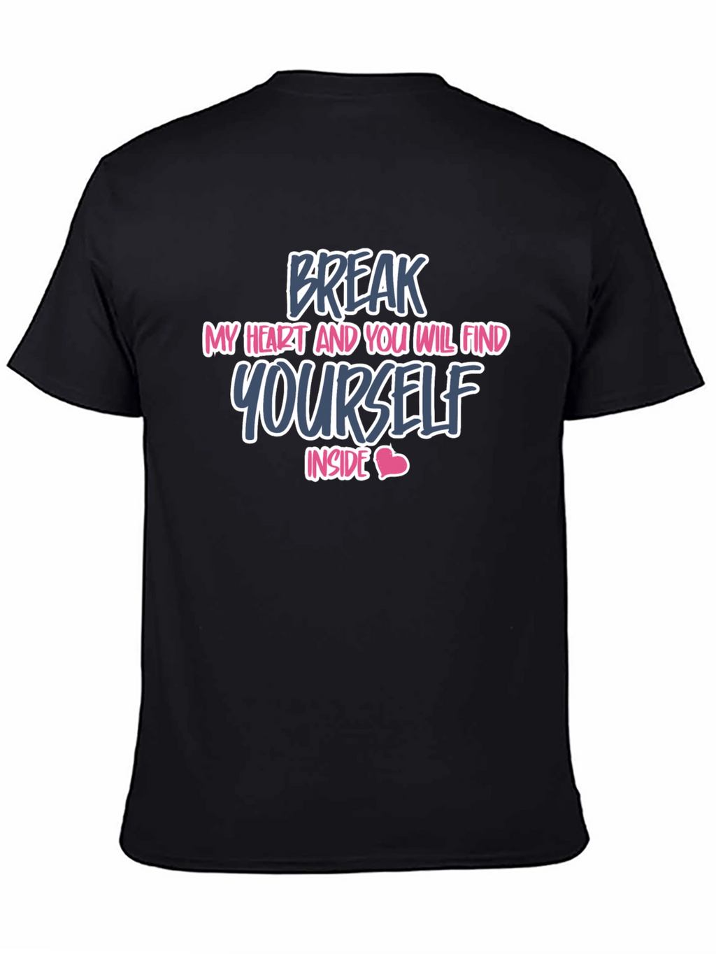 Break My Heart Mens Black Graphic Tee
