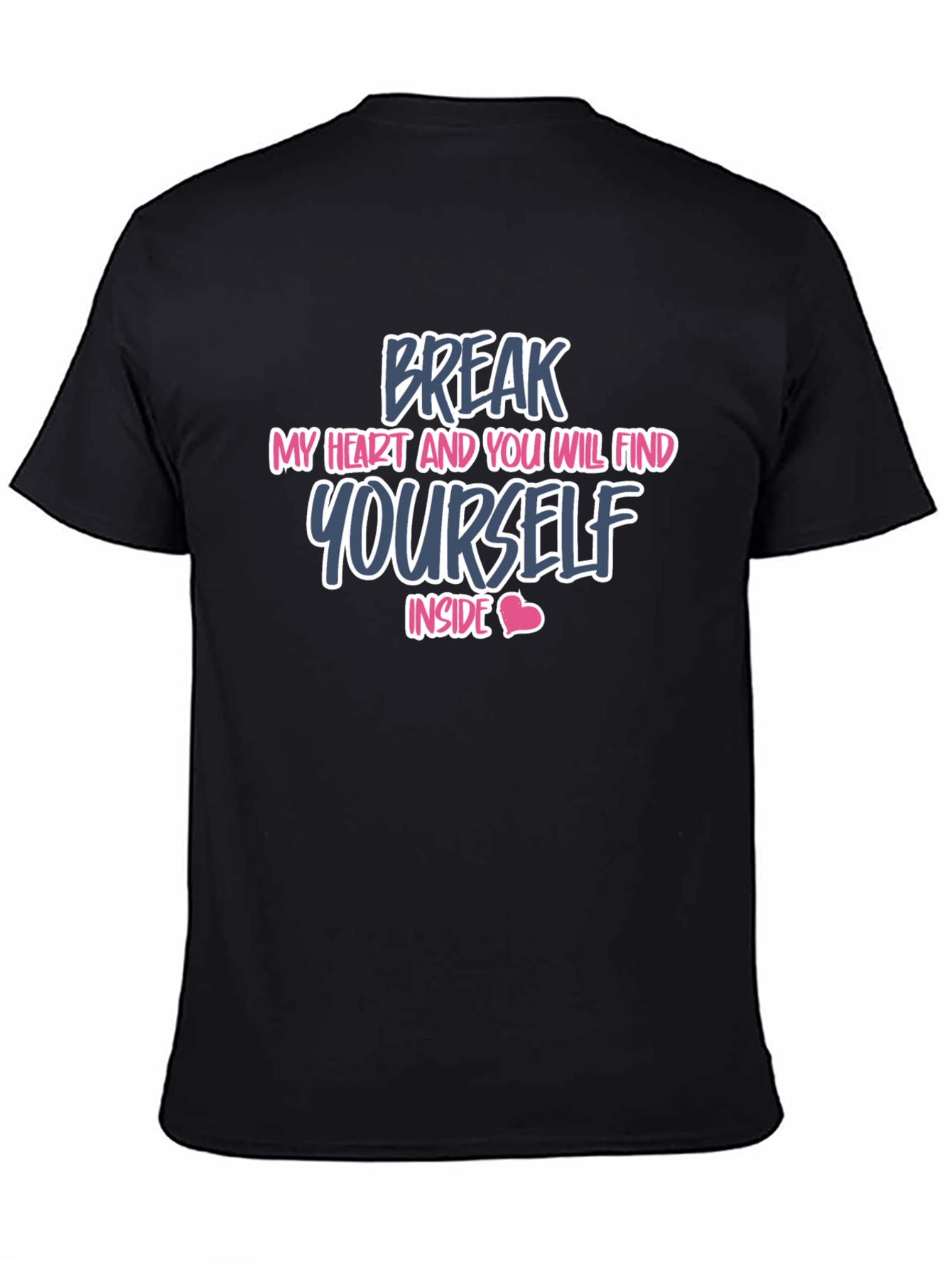 Break My Heart Mens Black Graphic Tee