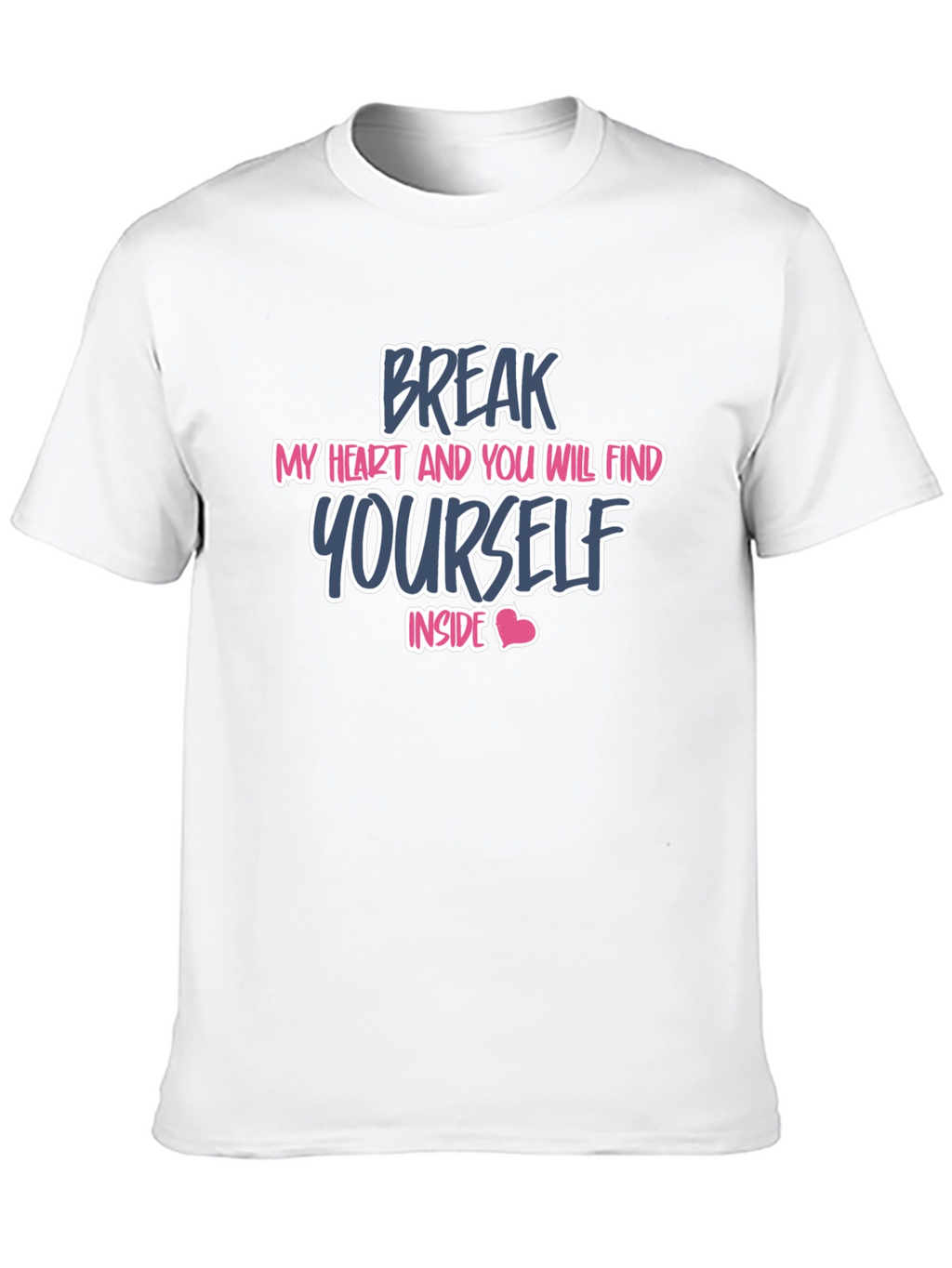 Break My Heart Mens Black Graphic Tee