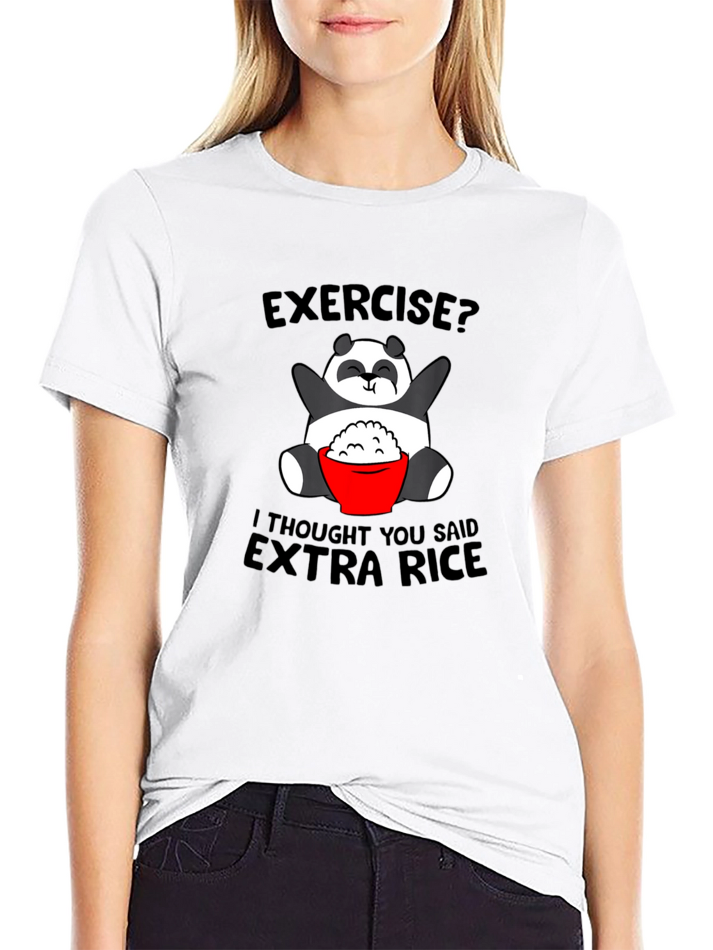 Funny Panda Extra Rice Graphic T-Shirt