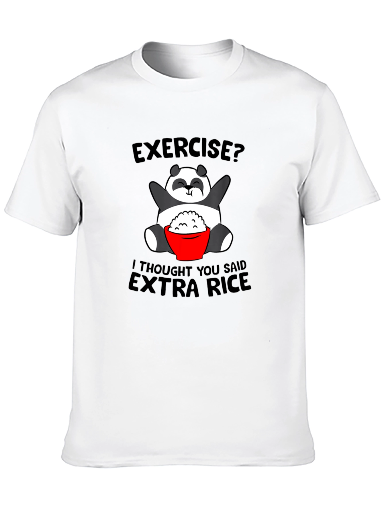 Funny Panda Extra Rice Graphic T-Shirt