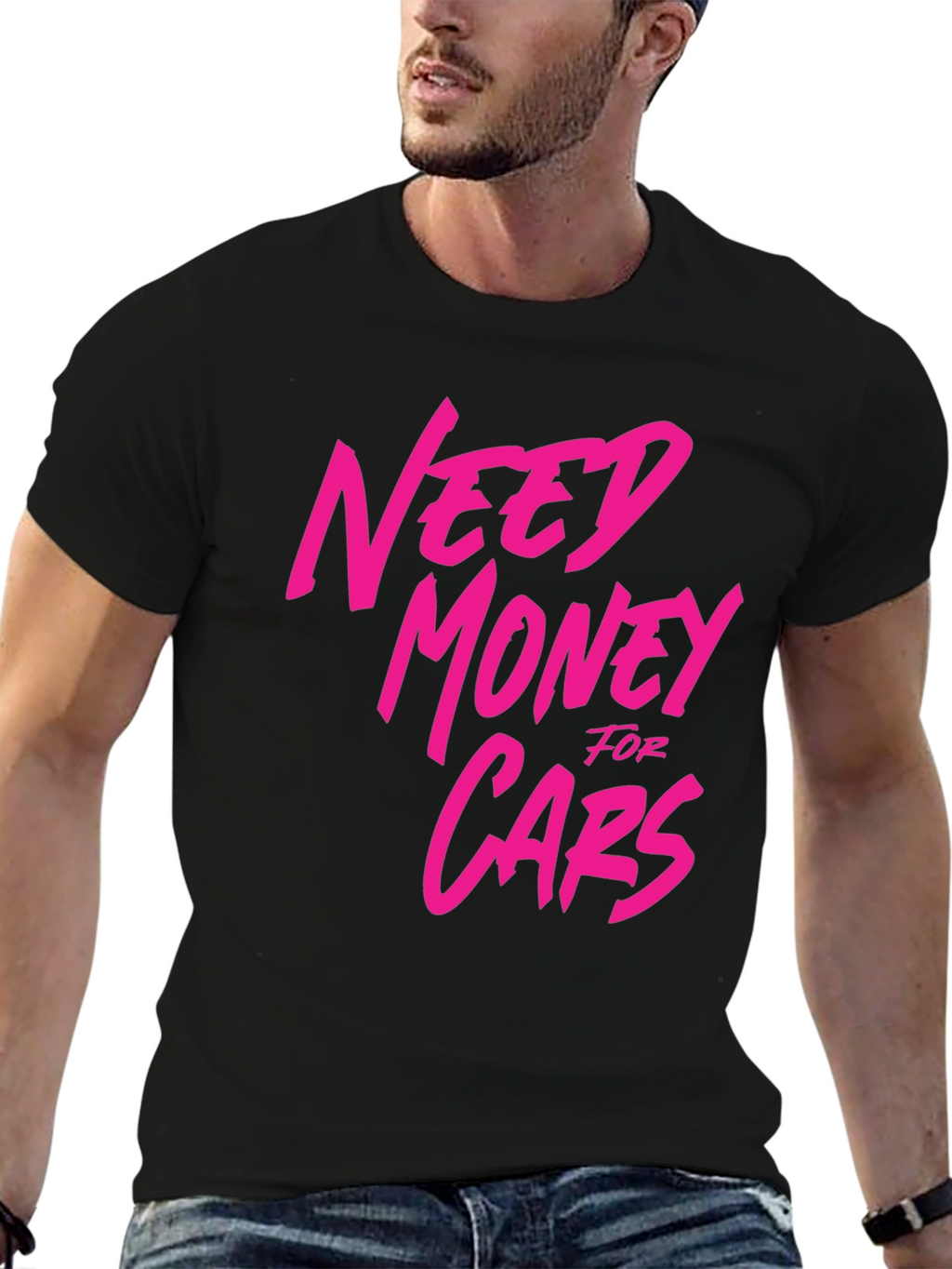 Need Money For Cars Graphic T-Shirt - Black