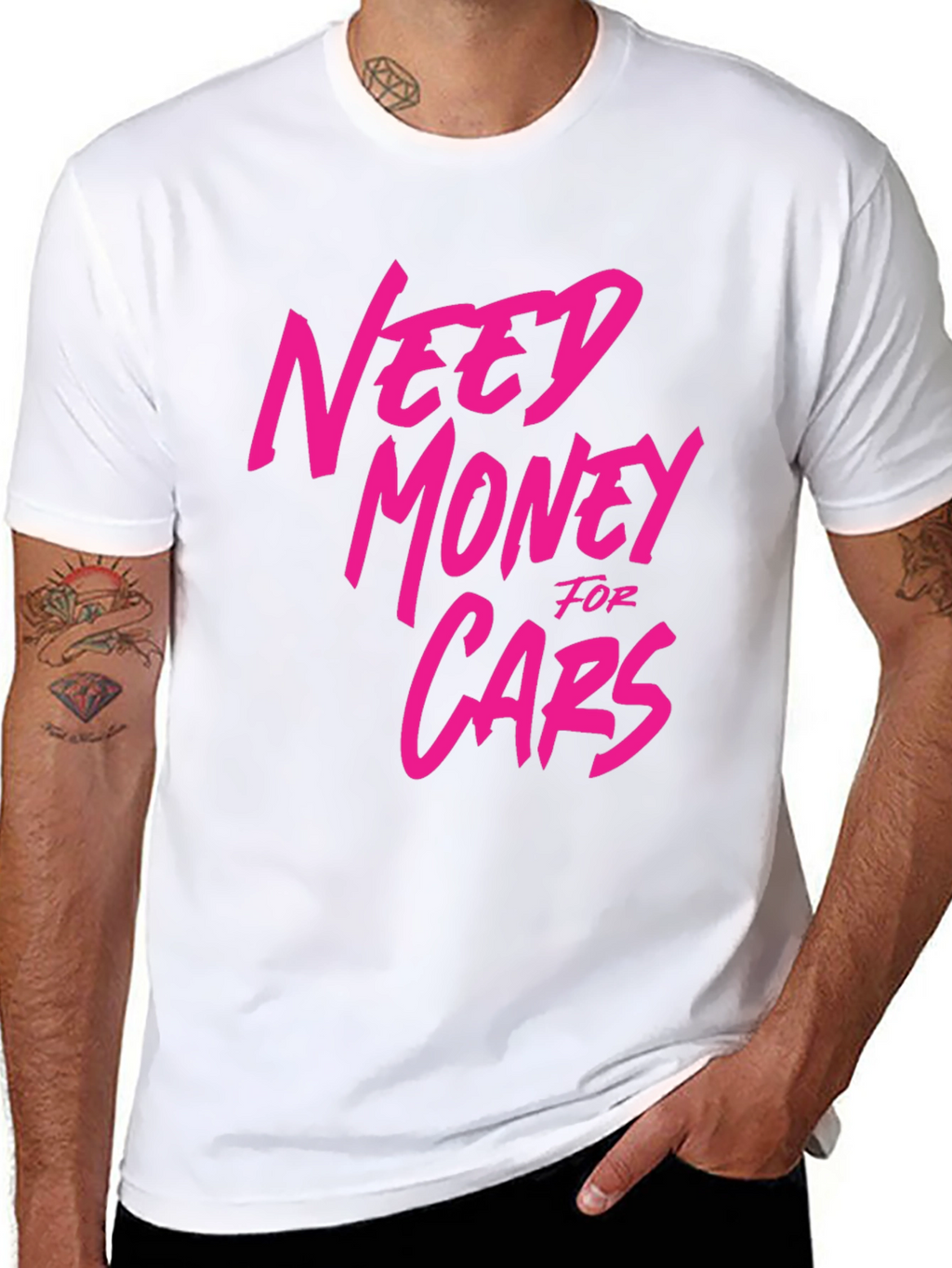 Need Money For Cars Graphic T-Shirt - Black