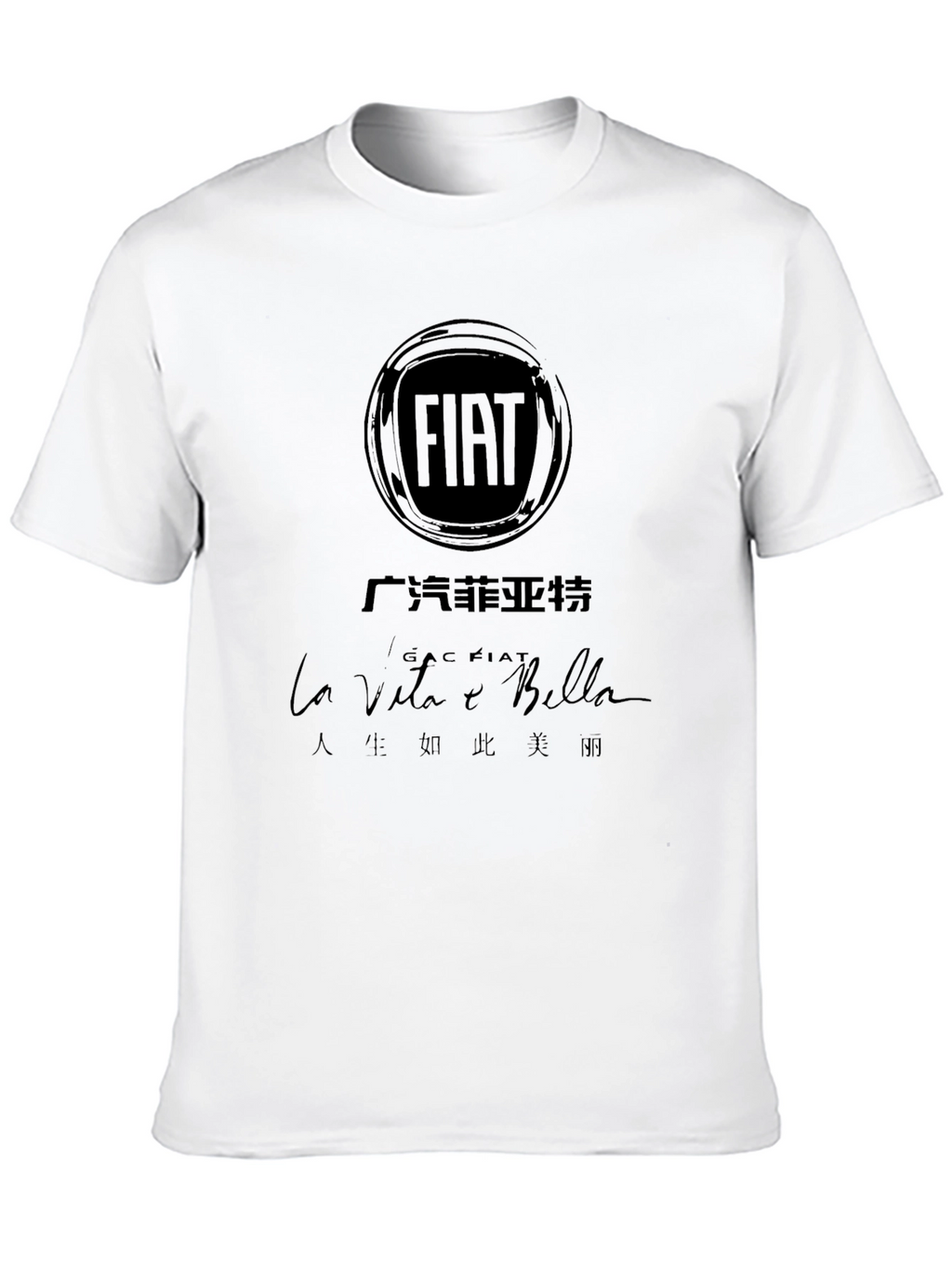 FIAT La Vita e Bella Black Graphic Tee