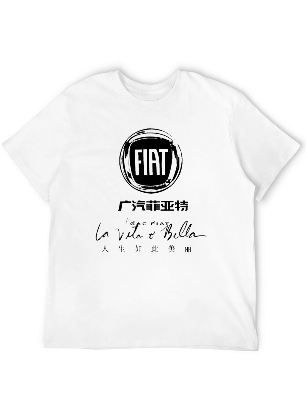 FIAT La Vita e Bella Black Graphic Tee
