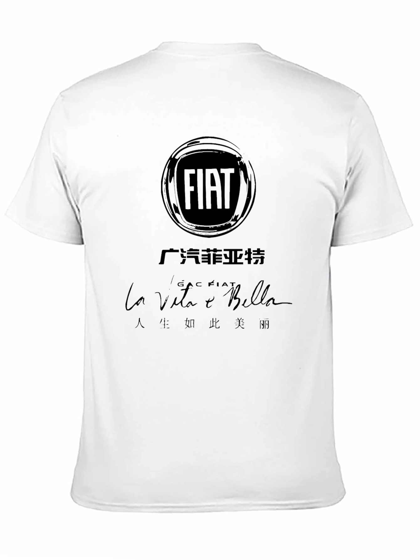 FIAT La Vita e Bella Black Graphic Tee