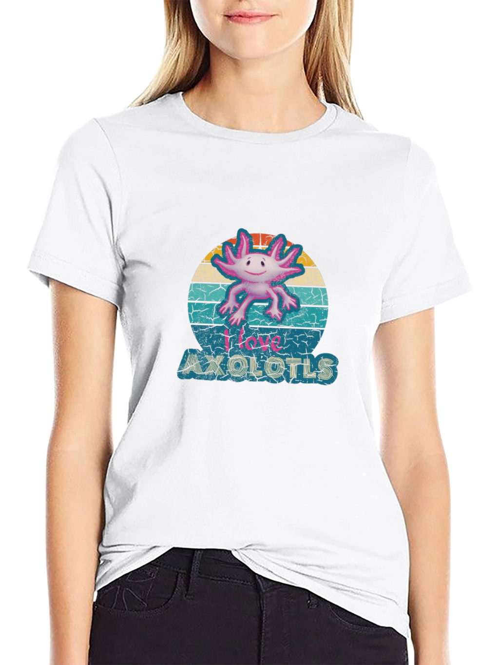 I Love Axolotls T-Shirt - Retro Style