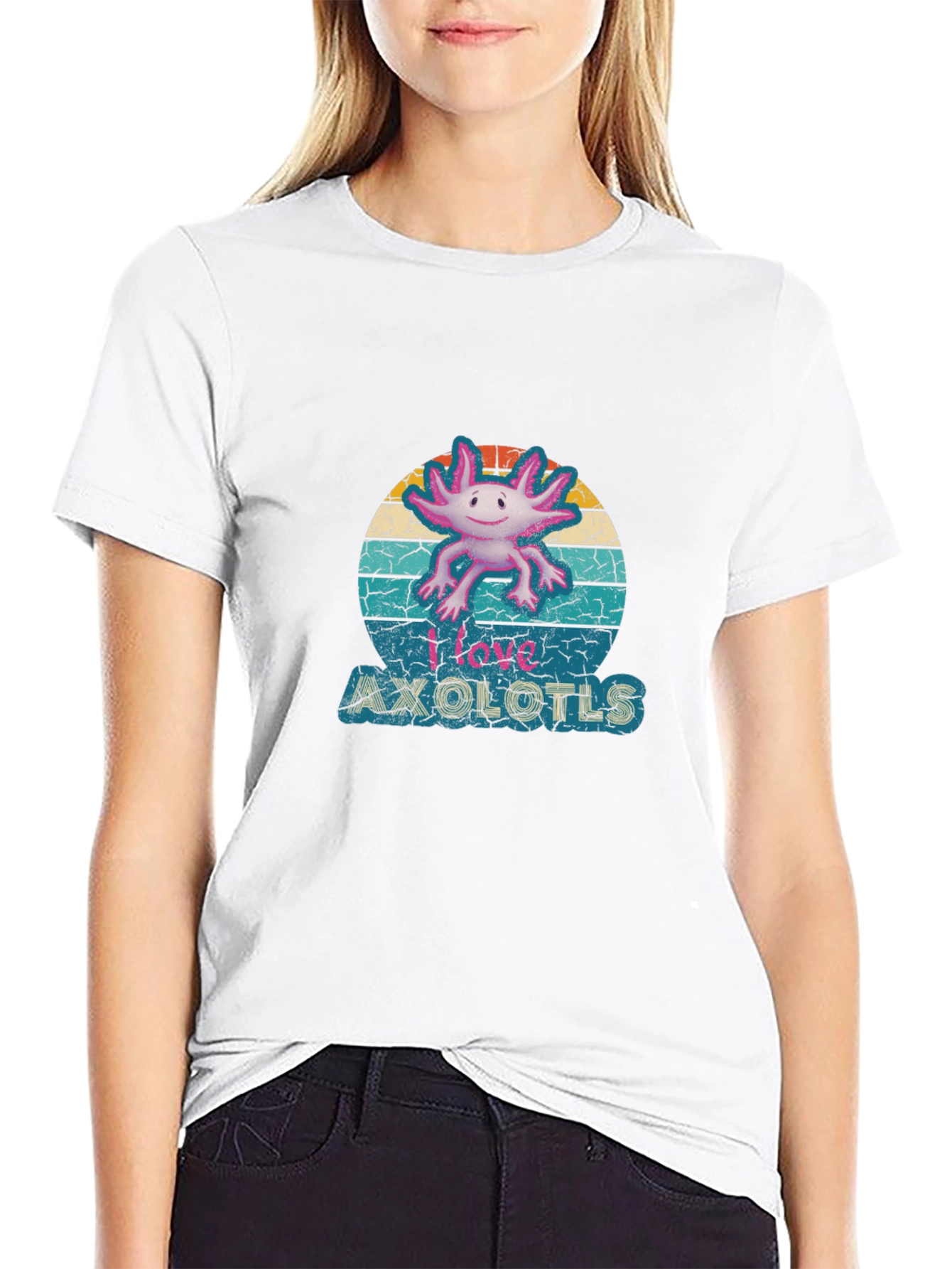 I Love Axolotls T-Shirt - Retro Style
